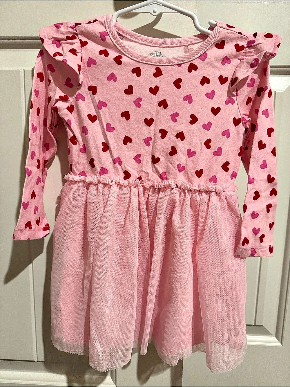 Cat & Jack Girls' Long Sleeve Valentine's Day Heart Dress